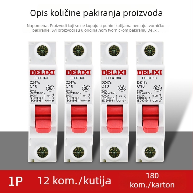 Delixi DZ47S prekidač osigurača, 1P jednopolni, kućna upotreba, 16A/32A/40A/63A
