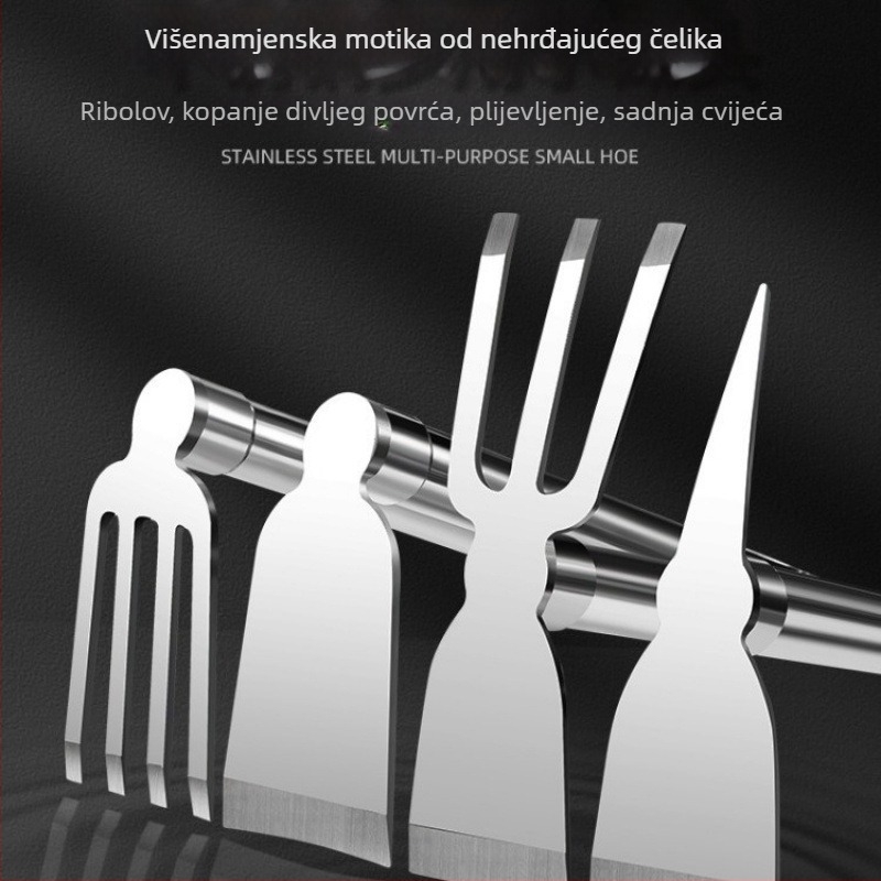 Dvostrano namijen alat za vrt — višefunkcionalni alat za sadnju cvijeća i povrća, kopanje tla i uklanjanje korova, komplet