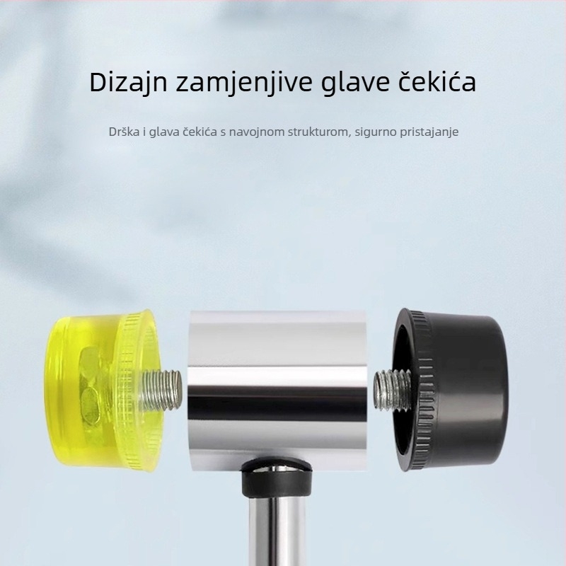 Dvostrano montažni čekić s gumom glavom, čekić za pločice na podu, višenamjenski kućni alat za renovaciju, odvojivi dizajn