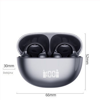BH09 Bluetooth clip-on slušalice, 6.0, dugotrajna baterija, bežično poništavanje buke, skriveni zaslon, privatni model