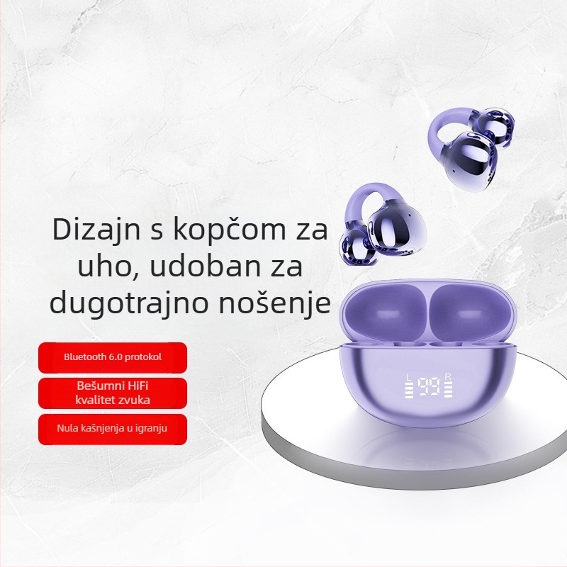 BH09 Bluetooth clip-on slušalice, 6.0, dugotrajna baterija, bežično poništavanje buke, skriveni zaslon, privatni model