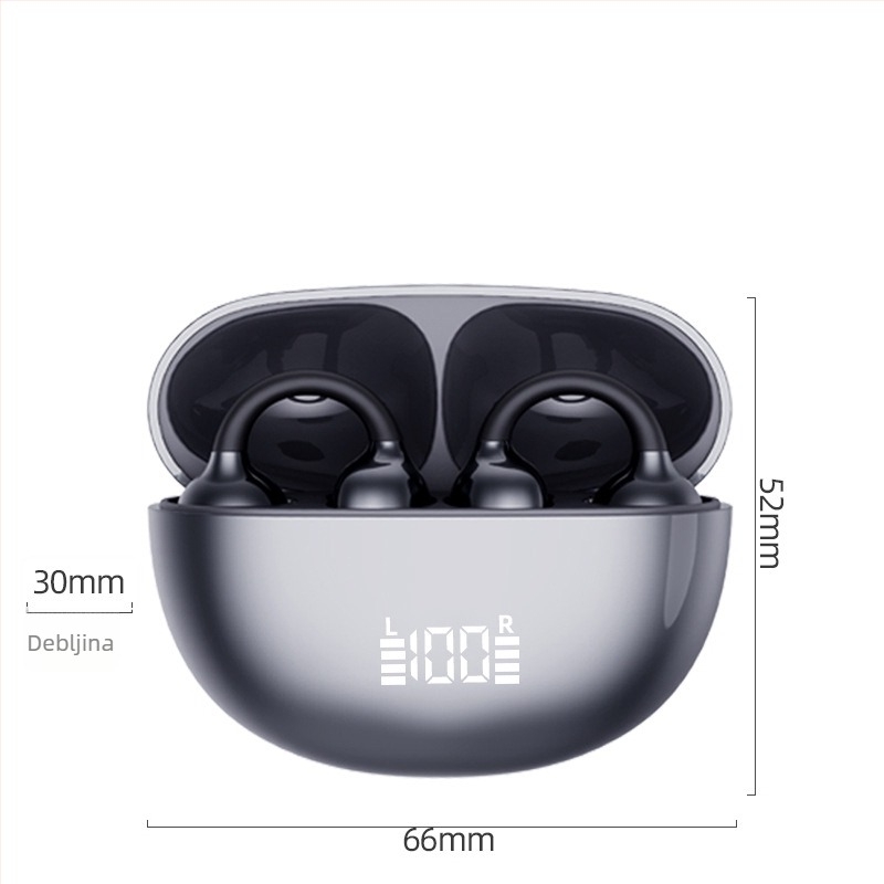 BH09 Bluetooth clip-on slušalice, 6.0, dugotrajna baterija, bežično poništavanje buke, skriveni zaslon, privatni model