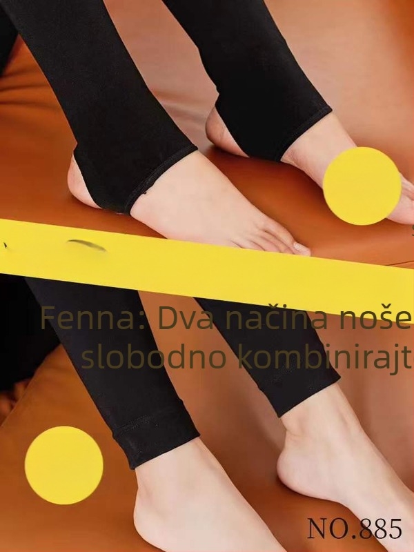 Monna Fenna 8805 Crne tople hlače od pamuka, u kutiji, jesen-zima