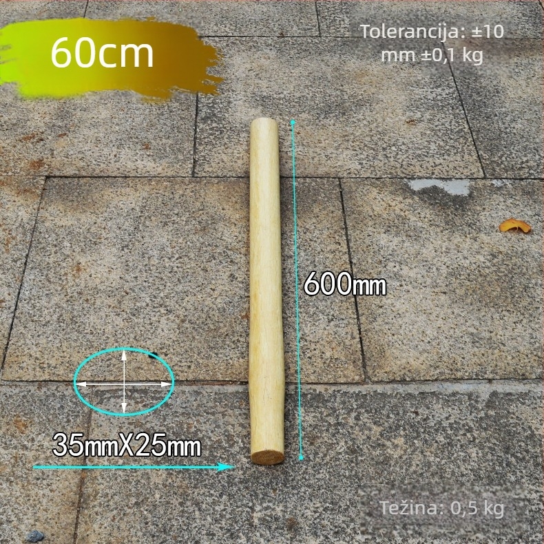 Oktagonalna drška čekića, drvena, dužine 70 cm ili 90 cm
