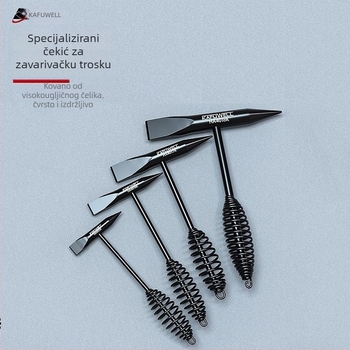 Kraftwell čekić s oprugom i drškom za uklanjanje rđe i šlaga – za montažere i zavarivače