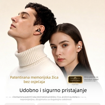 A5 Bluetooth slušalice s klipom za uho, otvoren dizajn, zračni prijenos zvuka, dug vijek baterije, bežične slušalice za trčanje