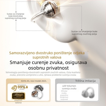 A5 Bluetooth slušalice s klipom za uho, otvoren dizajn, zračni prijenos zvuka, dug vijek baterije, bežične slušalice za trčanje