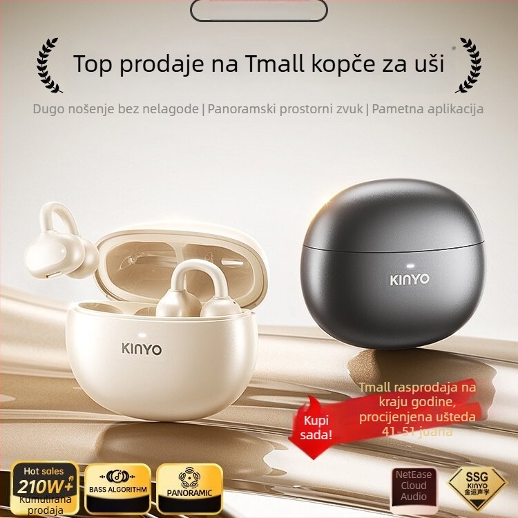 A5 Bluetooth slušalice s klipom za uho, otvoren dizajn, zračni prijenos zvuka, dug vijek baterije, bežične slušalice za trčanje
