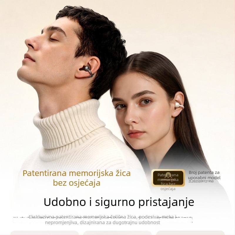 A5 Bluetooth slušalice s klipom za uho, otvoren dizajn, zračni prijenos zvuka, dug vijek baterije, bežične slušalice za trčanje