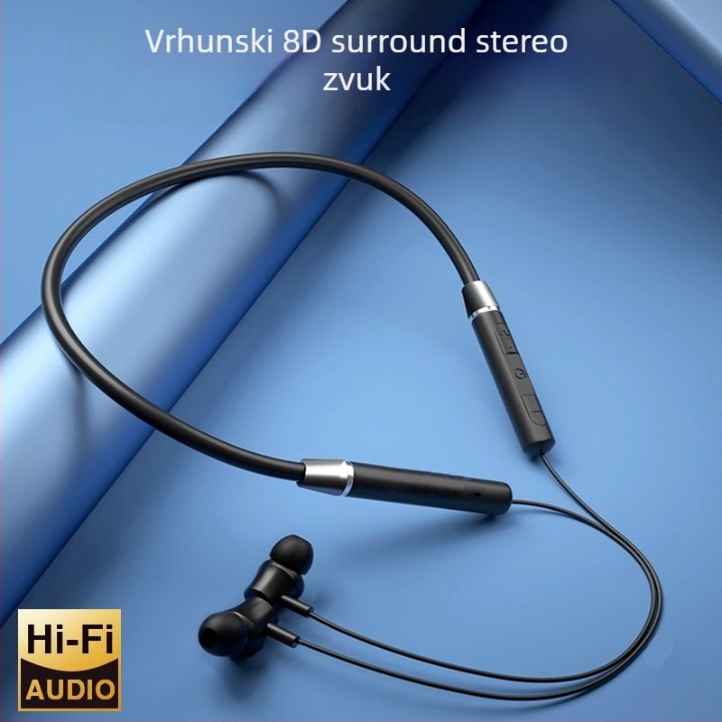 Bluetooth slušalice s vratnom remenom za sport, bežične, in-ear, stereo, izolacija buke