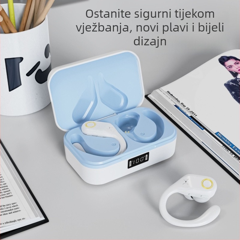 Bežične Bluetooth slušalice s kostnom kondukcijom, dizajn za uho, ANC+ECN aktivno smanjenje buke