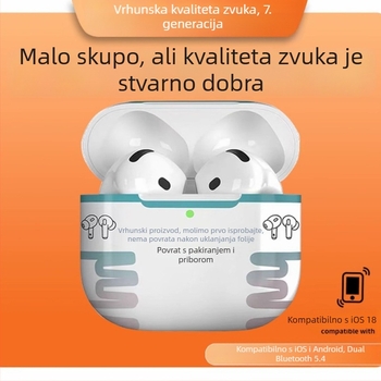 Bežične slušalice 7. generacije s čipom 6983, visokokvalitetan zvuk, Bluetooth, sportsko aktivno poništavanje buke