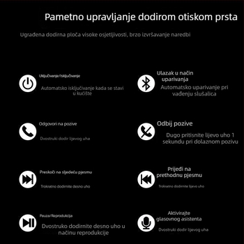 Bežične slušalice 7. generacije s čipom 6983, visokokvalitetan zvuk, Bluetooth, sportsko aktivno poništavanje buke