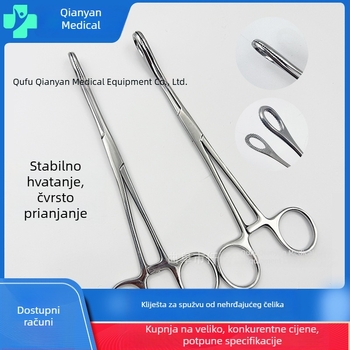 ASAS Nehrđajući čelik klešta za spužvu – ovalne klešta za spužvu, klešta za cupping, okrugla glava, ravna glava, 18–25 cm