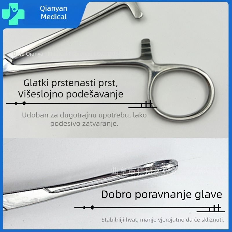 ASAS Nehrđajući čelik klešta za spužvu – ovalne klešta za spužvu, klešta za cupping, okrugla glava, ravna glava, 18–25 cm