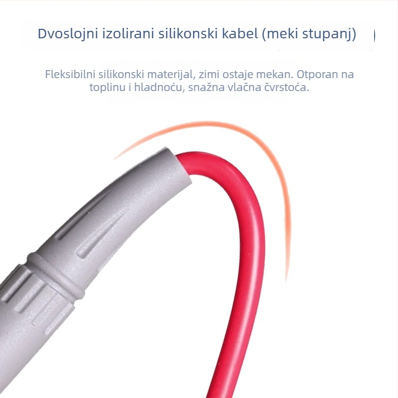 Silikonski testni kabel za multimetar s tupim vrhom, 1000V/20A, digitalni multimetar, otporan na niske i visoke temperature