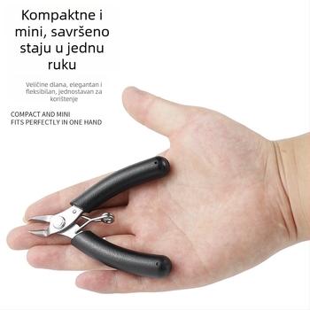 Mini kliješta za nakit od nehrđajućeg čelika, protuklizna, bez zubi, okrugli nos, dijagonalni rez, 4 inča, kliješta s oštrim nosom za omatanje žice