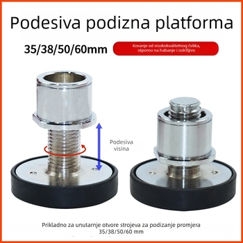 Set za povećanje visine autolifta: ploča za nogu stupa, stup noge i podložak za povećanje visine