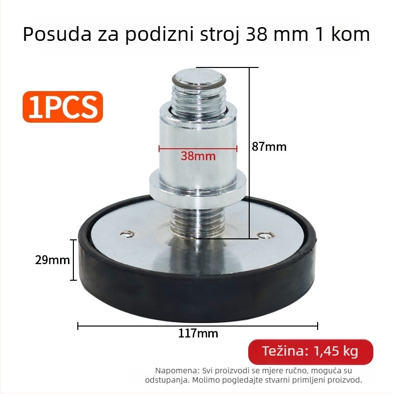 Set za povećanje visine autolifta: ploča za nogu stupa, stup noge i podložak za povećanje visine