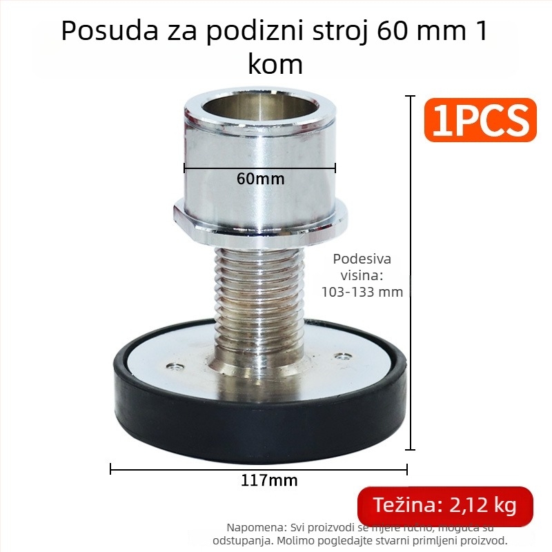 Set za povećanje visine autolifta: ploča za nogu stupa, stup noge i podložak za povećanje visine