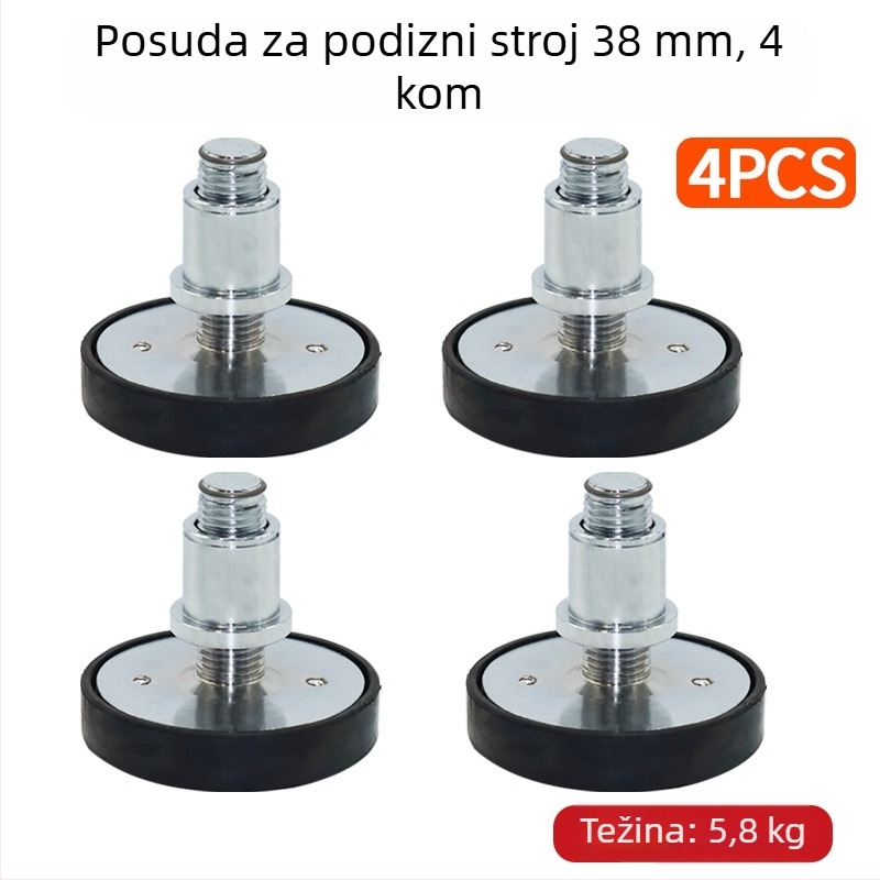 Set za povećanje visine autolifta: ploča za nogu stupa, stup noge i podložak za povećanje visine