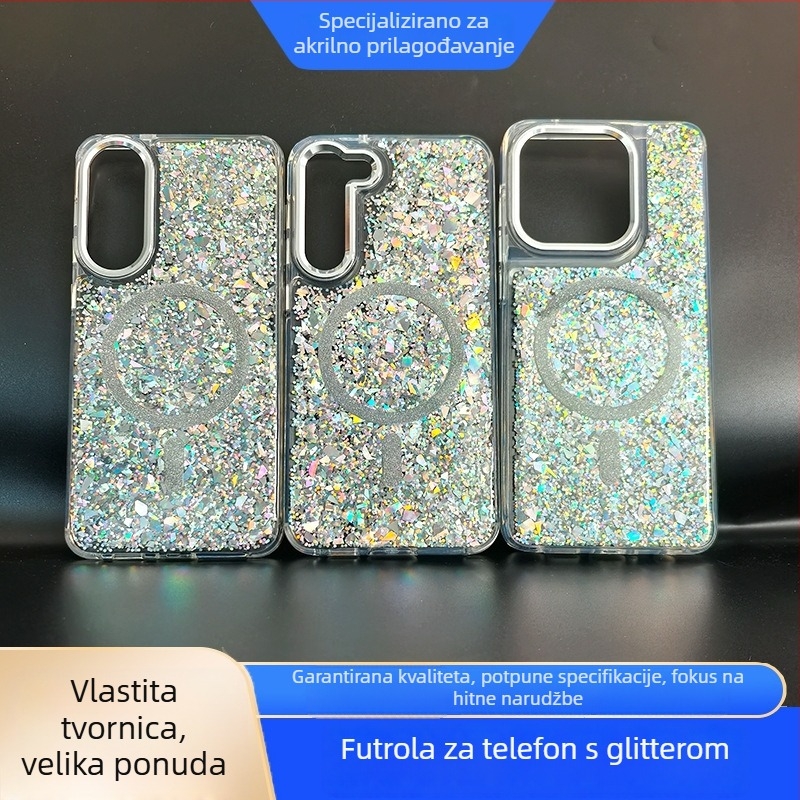 Kryt za telefon od smole s glitterom za Apple, Samsung i Huawei – stil zaštita od pada