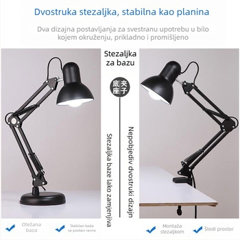 LED energetski štedljiva stolna svjetiljka s industrijskim dizajnom, prijenosna svjetiljka s klipom za ured ili spavaću sobu