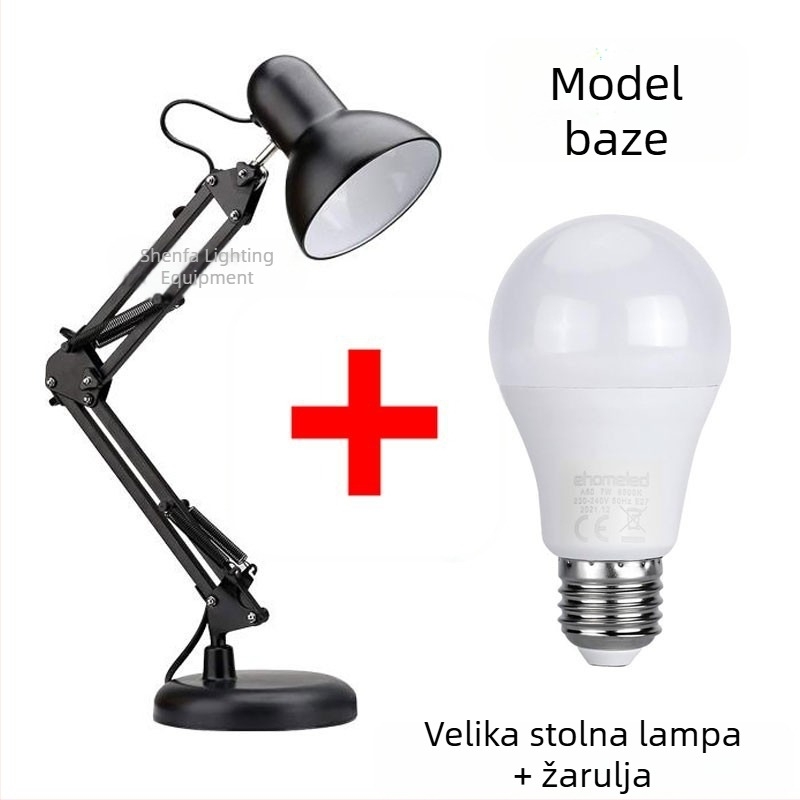 LED energetski štedljiva stolna svjetiljka s industrijskim dizajnom, prijenosna svjetiljka s klipom za ured ili spavaću sobu