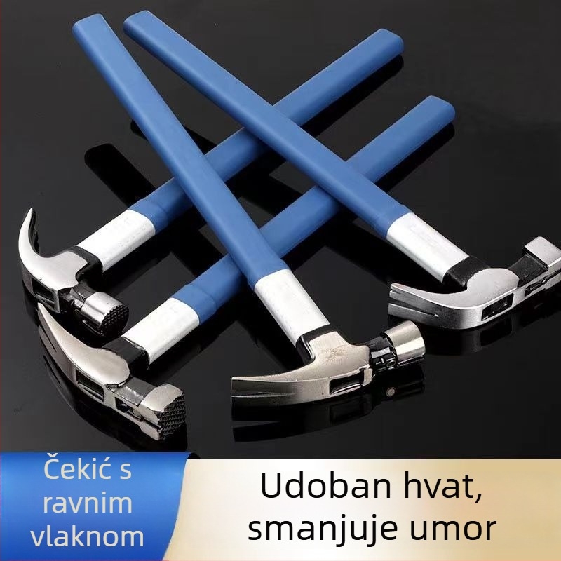 8-inčni čekić za drvo s kandžom, dvostruke udubljenja na glavi, magnetski, protuklizni, visoko ugljični čelik, plastom obložena drška