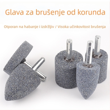 Smeđa korundna glava za brušenje s držačem, šiljasti cilindrični oblik u obliku T, električna glava za brušenje