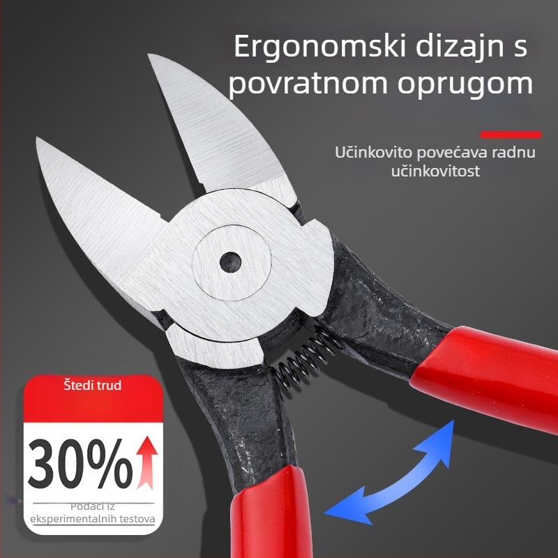 Električarske dijagonalne kliješta za rezanje žica, 6 i 5 inča, industrijskog ranga, mangan čelik