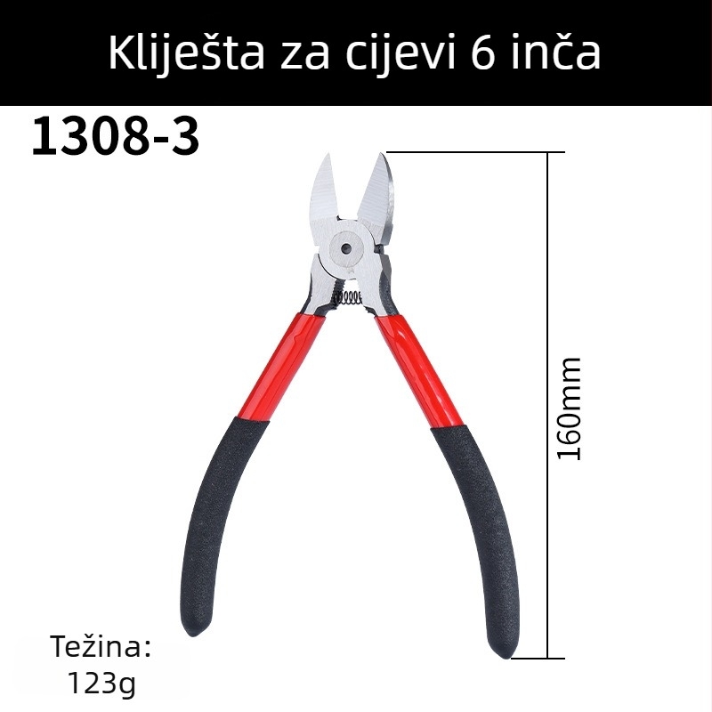 Električarske dijagonalne kliješta za rezanje žica, 6 i 5 inča, industrijskog ranga, mangan čelik
