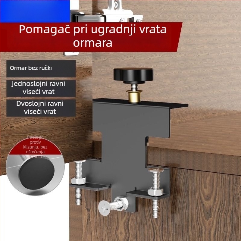 Pomoćnik za montažu vrata ormara, nivelacijski alat, podizač vrata, višenamjenski stolarski alat za prilagodbu spojeva ormara i fiksiranje