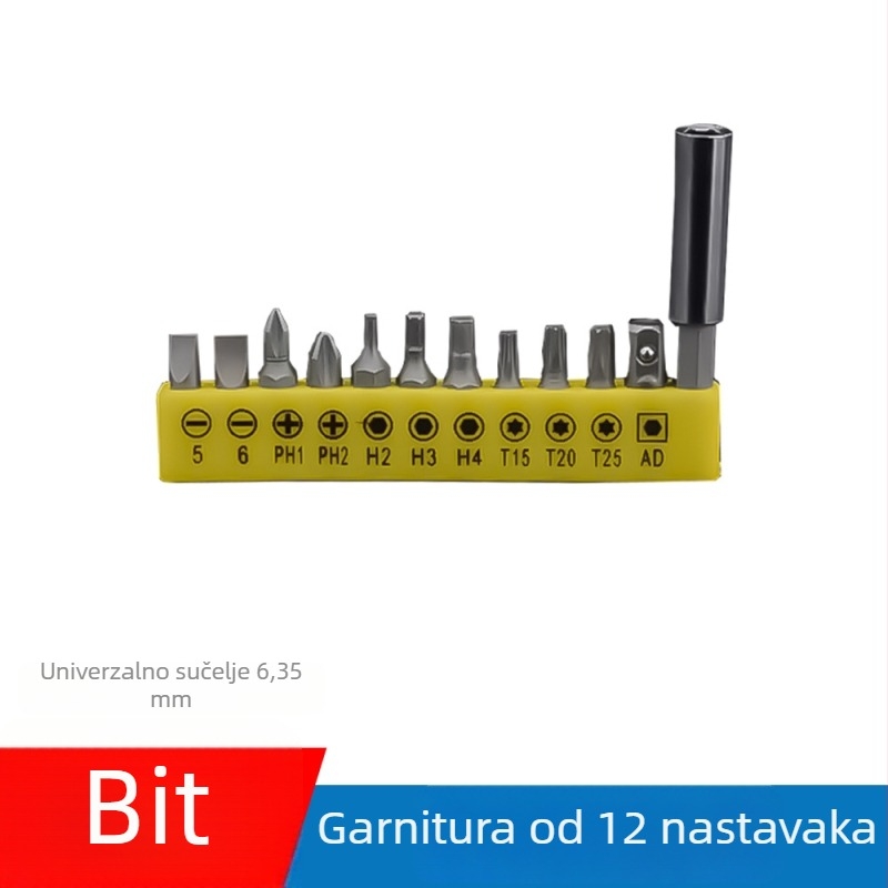 Bit odvijača s kutem 105°, nagnuti odvijač, šesterokutni osovinski dio