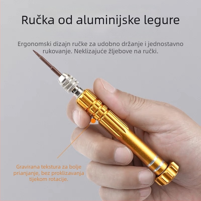 Pet u jednom set odvijača za popravak naočala, mobitela i prijenosnih računala