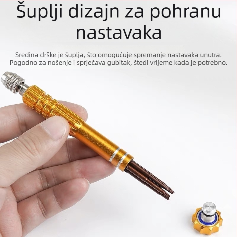 Pet u jednom set odvijača za popravak naočala, mobitela i prijenosnih računala