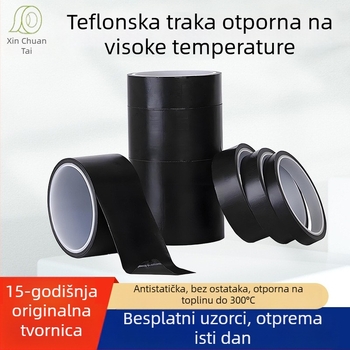 Crna teflonska traka, antistatna, visoke temperature, izolacijska traka za strojno pakiranje i brtvljenje
