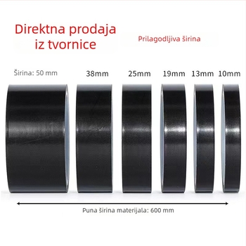Crna teflonska traka, antistatna, visoke temperature, izolacijska traka za strojno pakiranje i brtvljenje