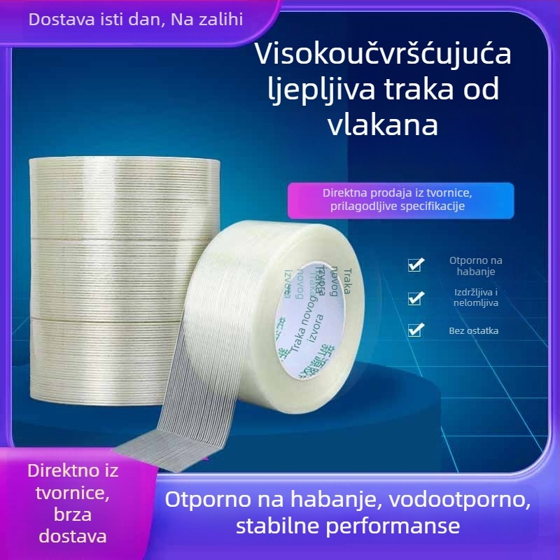 Jednostrana traka od stakloplastike za fiksiranje litijevih baterija u zrakoplovnim modelima, izuzetno jaka prugasta vlaknasta traka
