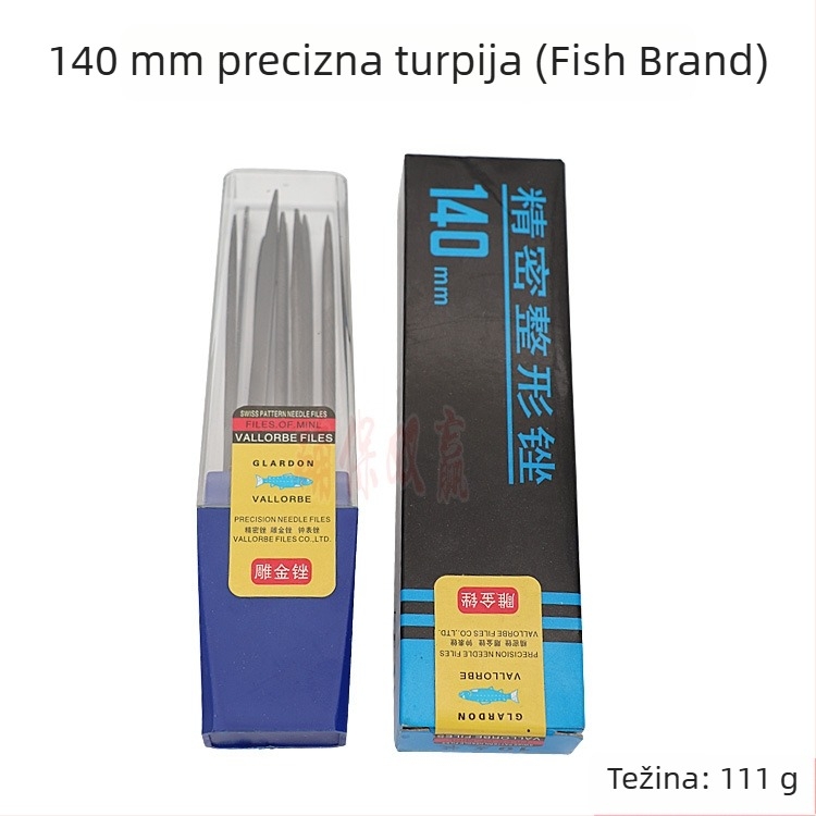 Fish marka set fajlova za nakit — skup polukružnih i trokutnih preciznih fajlova za poliranje i graviranje nakita
