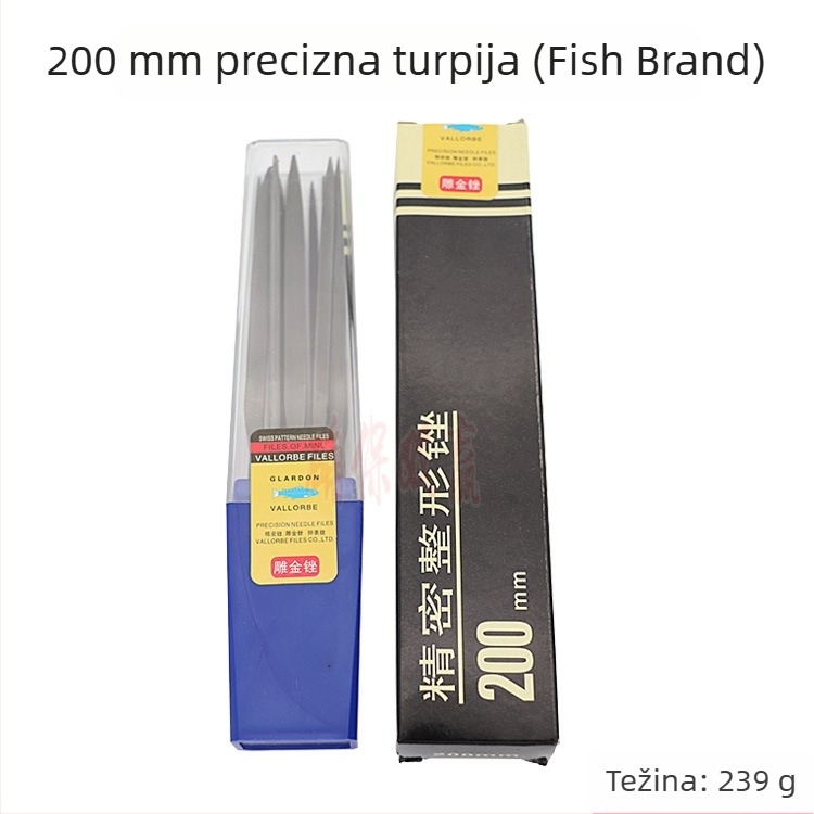Fish marka set fajlova za nakit — skup polukružnih i trokutnih preciznih fajlova za poliranje i graviranje nakita