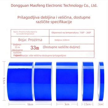 Prozirna PET traka visoke temperature za izolaciju; bez ostataka ljepila, silikonska izolacijska traka