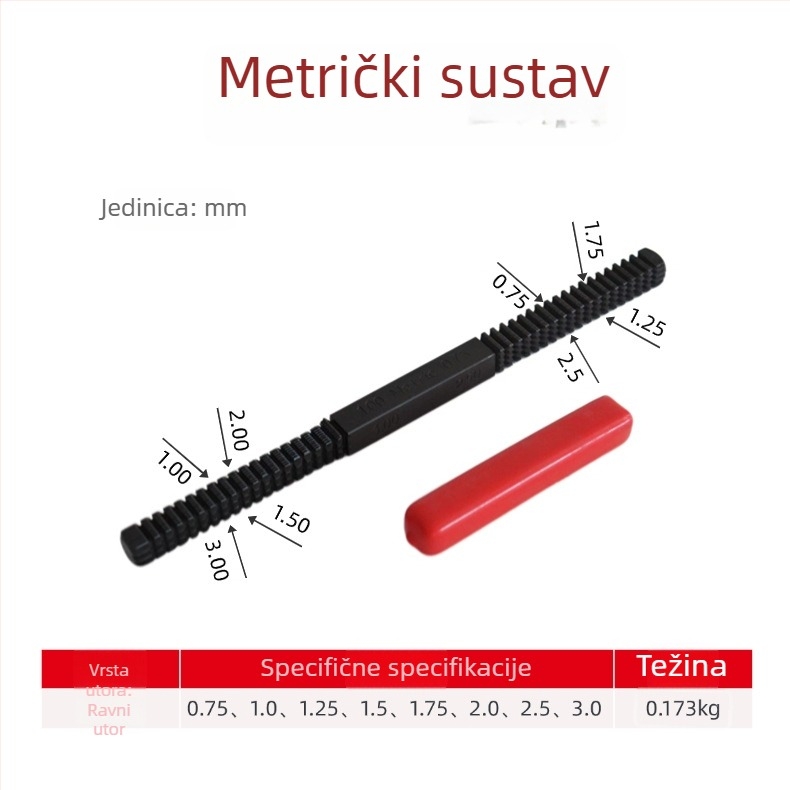 Set datoteka za popravak navoja – za oštećene navoje, 215×100 mm, materijal 40Cr, alat za popravak navoja