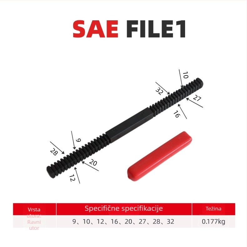 Set datoteka za popravak navoja – za oštećene navoje, 215×100 mm, materijal 40Cr, alat za popravak navoja