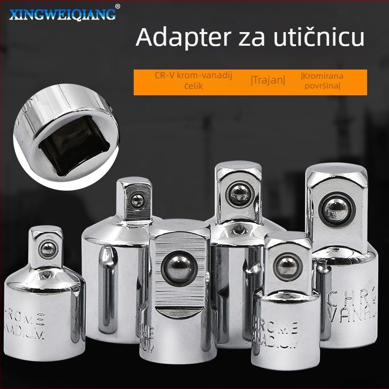 Cr-V čelični adapter za utični drive, tri veličine: 1/2 in, 3/8 in, 1/4 in – ključ s hvataljkom