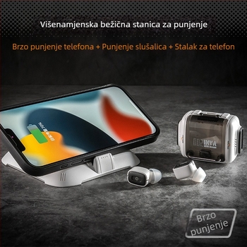 Bluetooth slušalice u dizajnu mehaničke svemirske kapsule sa izolacijom buke, niska latencija, kompatibilne s telefonima i tabletima, bežično punjenje