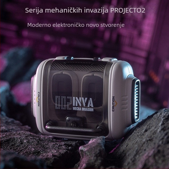 Bluetooth slušalice u dizajnu mehaničke svemirske kapsule sa izolacijom buke, niska latencija, kompatibilne s telefonima i tabletima, bežično punjenje