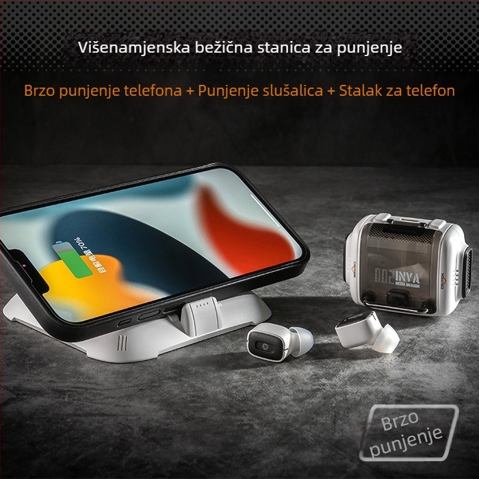 Bluetooth slušalice u dizajnu mehaničke svemirske kapsule sa izolacijom buke, niska latencija, kompatibilne s telefonima i tabletima, bežično punjenje