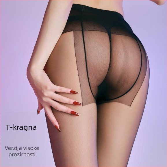 Zhixin T‑krožno 0D prozirne crne tajice za žene, ljeto, ultra tanke, boja kože, otporne na hvatanje, set