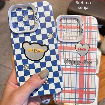 Cartoon sivo zaštitno kućište za iPhone 16/15/14, IMD mat završetak, otporno na pad, simpatičan minimalistički dizajn